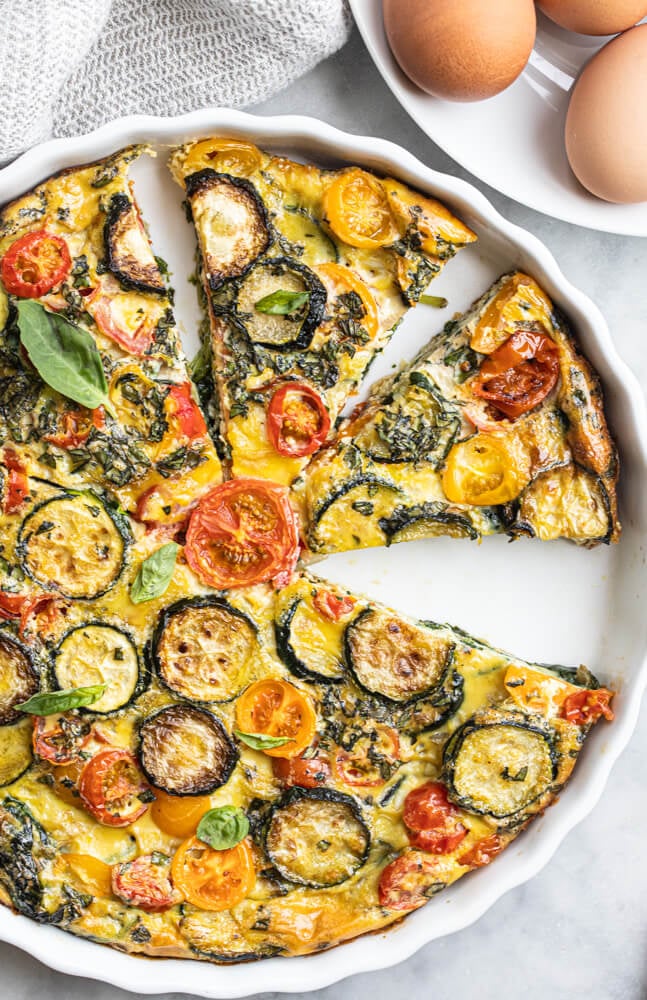 Crustless Garden Vegetable Quiche (gluten free + dairy free)