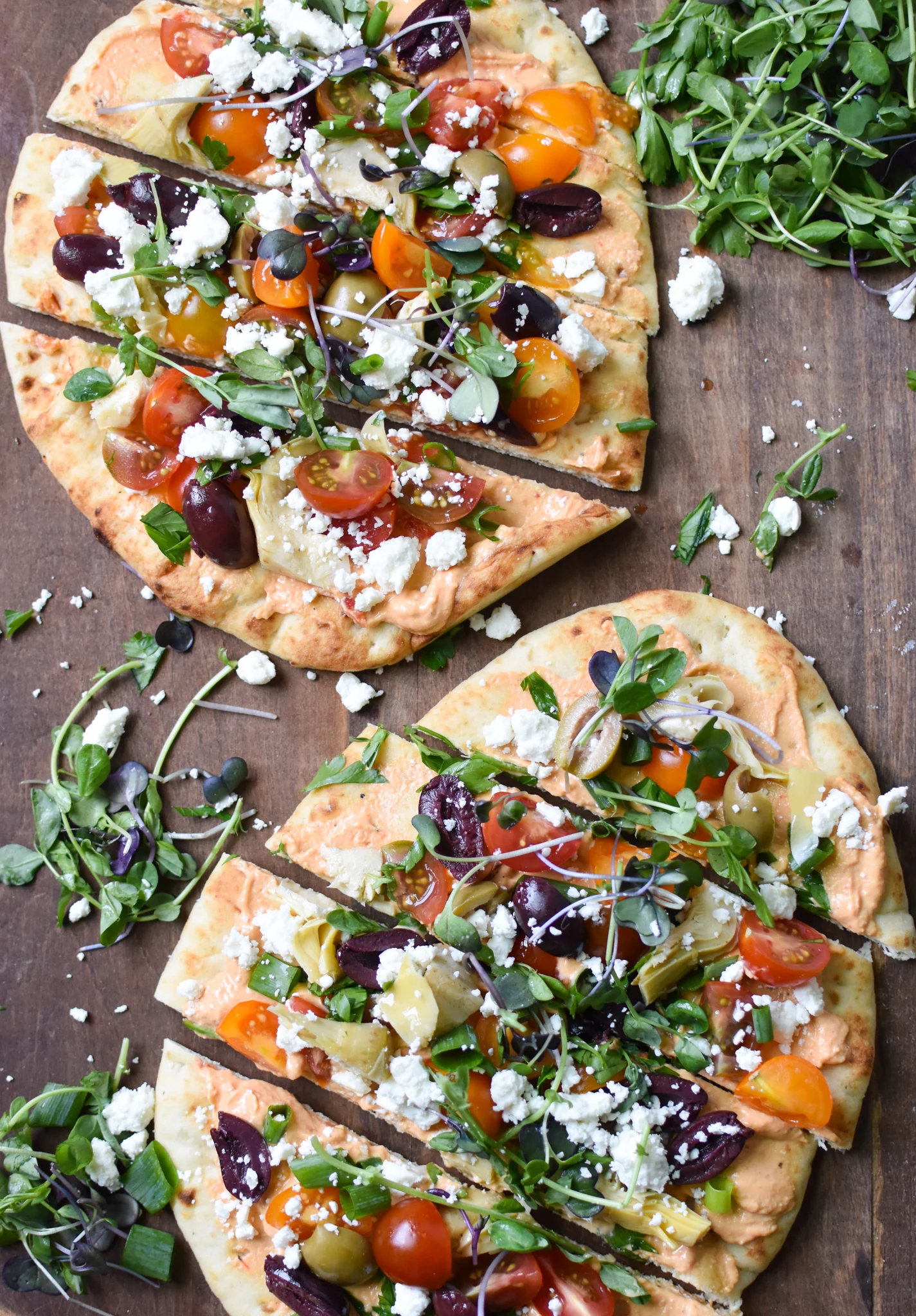 Mediterranean Naan Bread Pizza